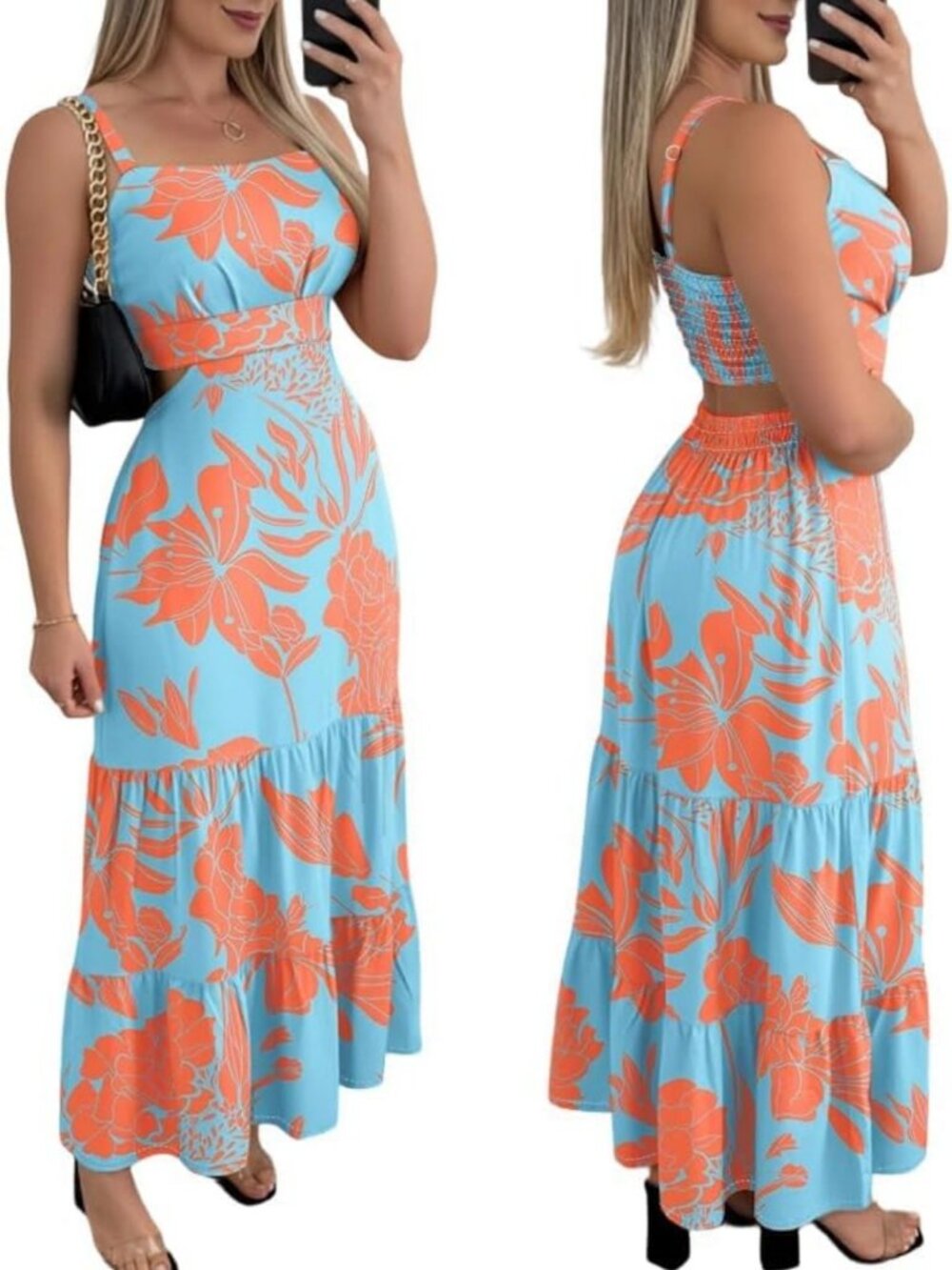 Boho Maxi Sundress for Women | Chic Cut-Out Summer Dress | Trendy Beachwear